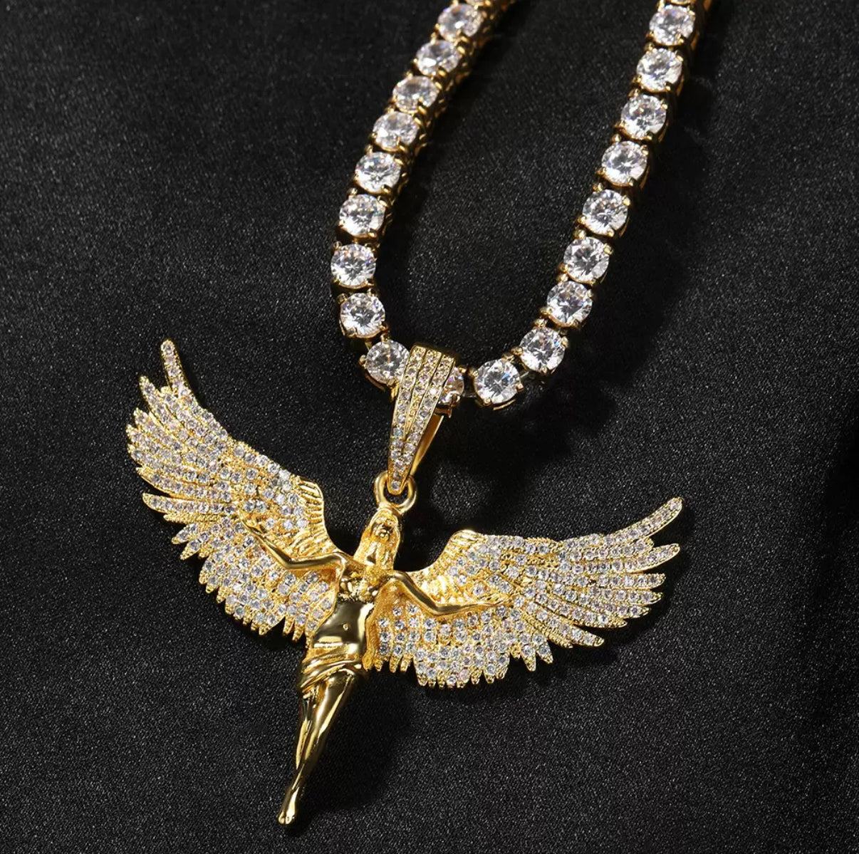 Iced Seraphim Angel Necklace