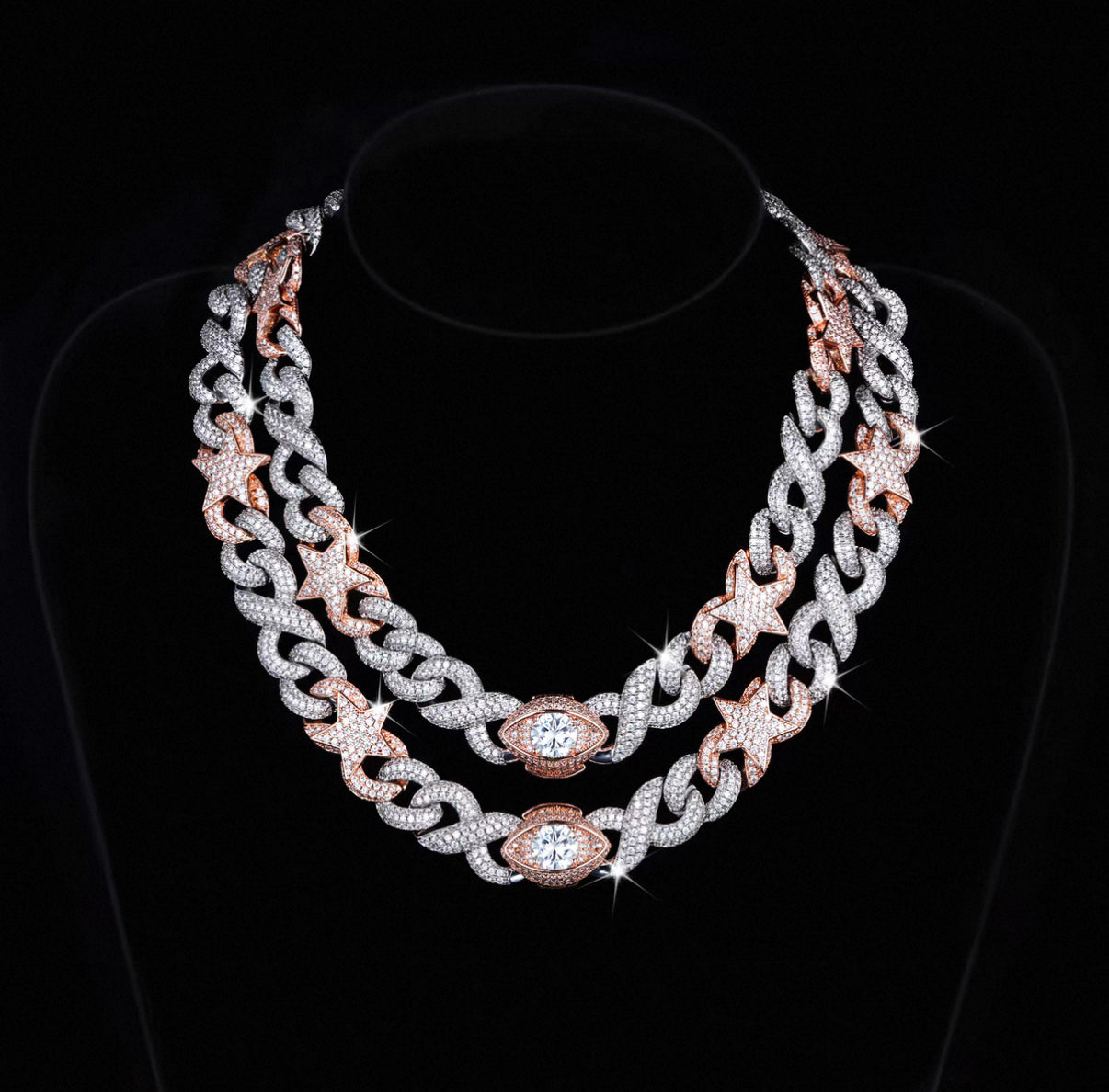 Star Blaze Miami Cuban Chain Necklace【15mm】