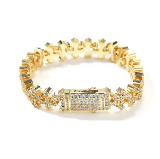 Iced Cross Link Bracelet