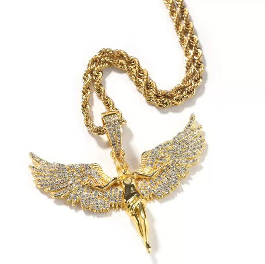 Iced Seraphim Angel Necklace