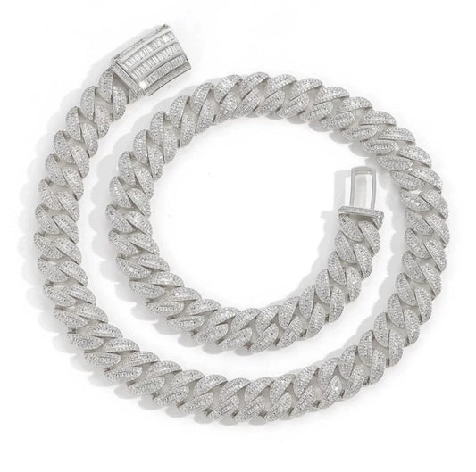 20mm Baguette Miami Chain Necklace