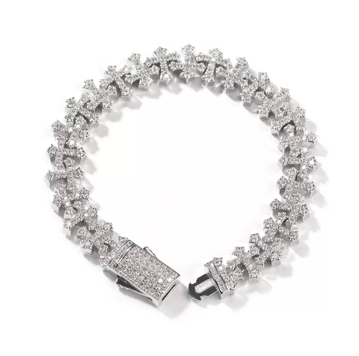 Iced Cross Link Bracelet
