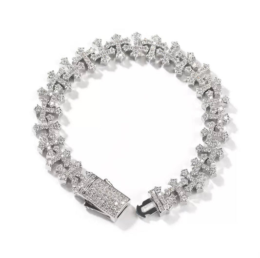 Iced Cross Link Bracelet