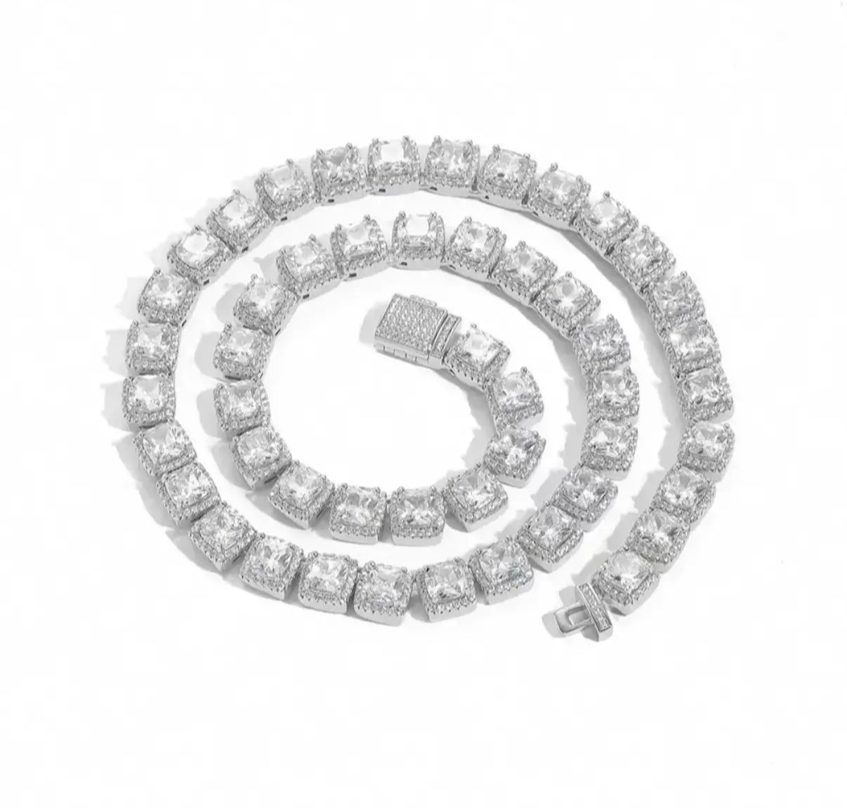 Baguette Iced Out Tennis Necklace【7mm】