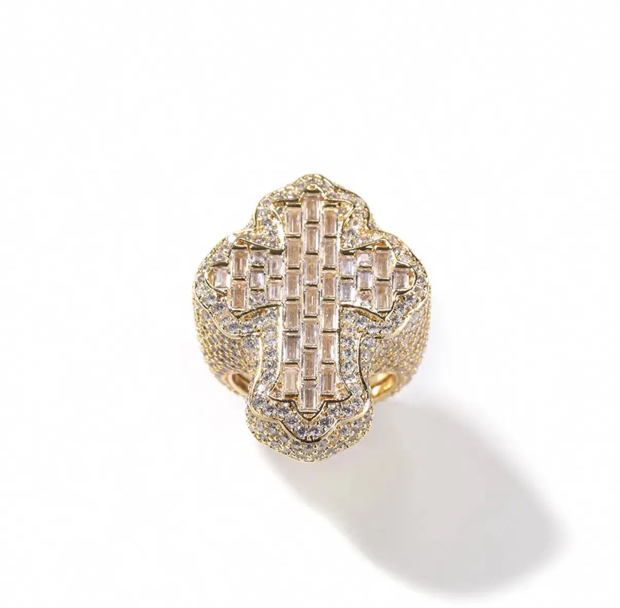 Cross Baguette Ring