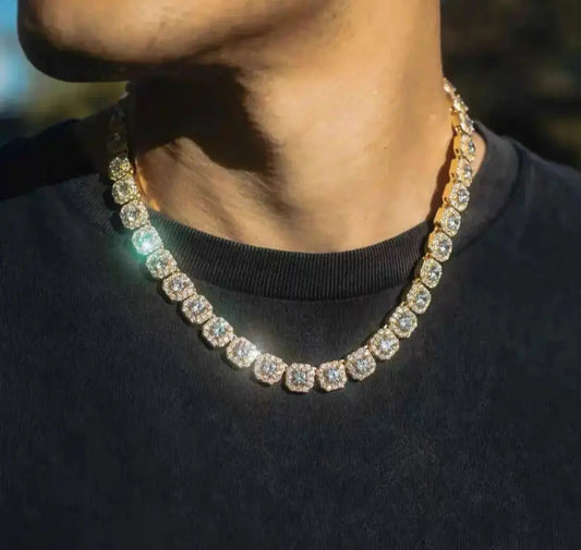 Baguette Iced Out Tennis Necklace【7mm】