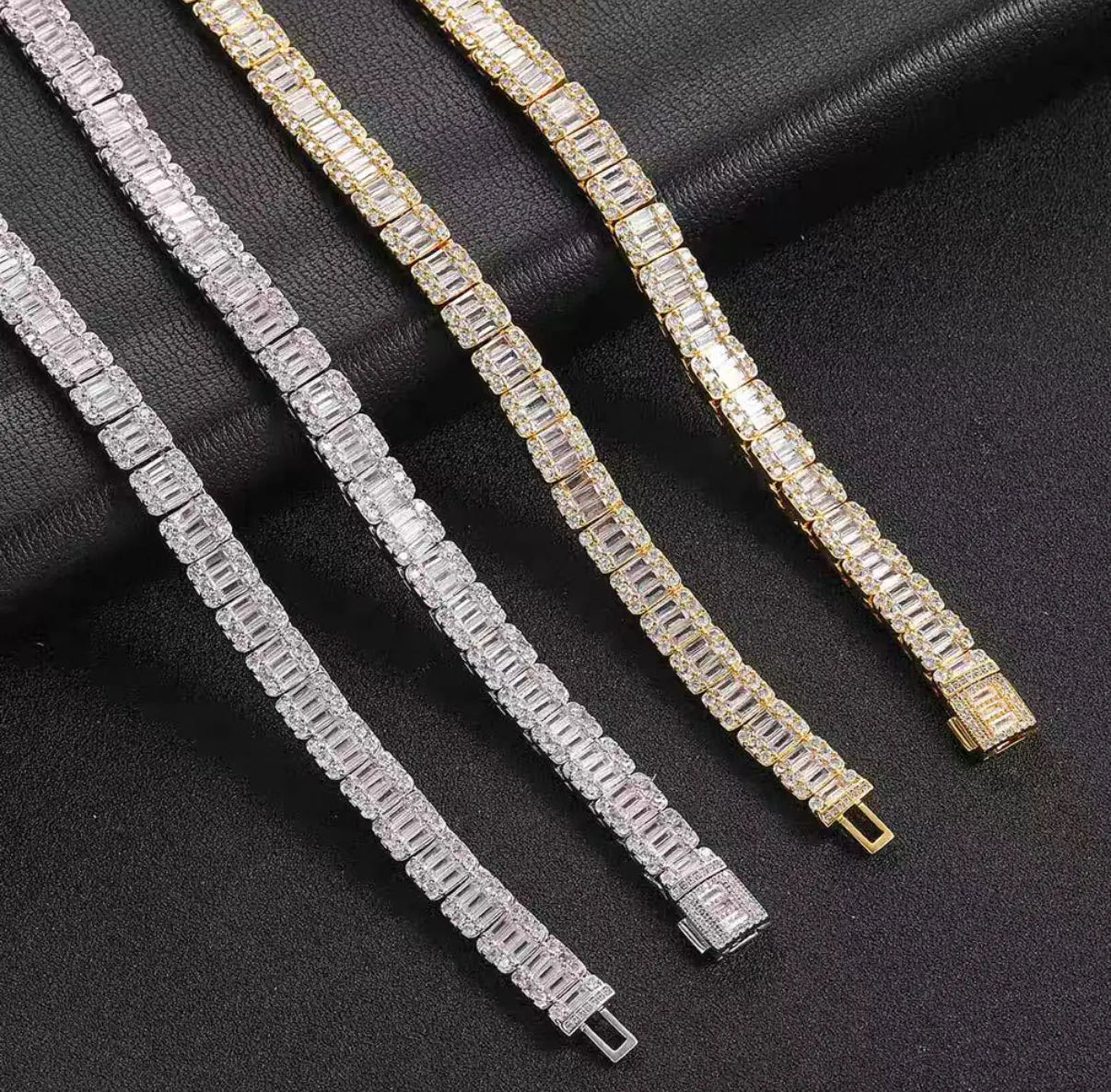 Baguette Tennis Chain Necklace【7mm】