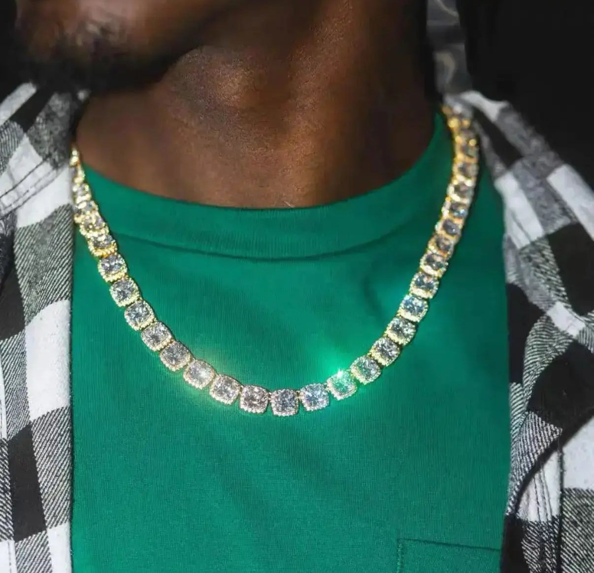Baguette Iced Out Tennis Necklace【7mm】