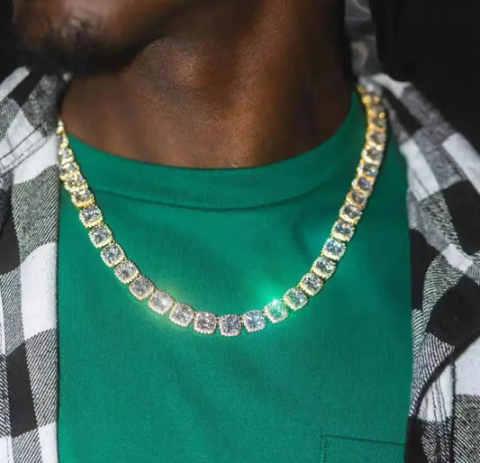 Baguette Iced Out Tennis Necklace【7mm】