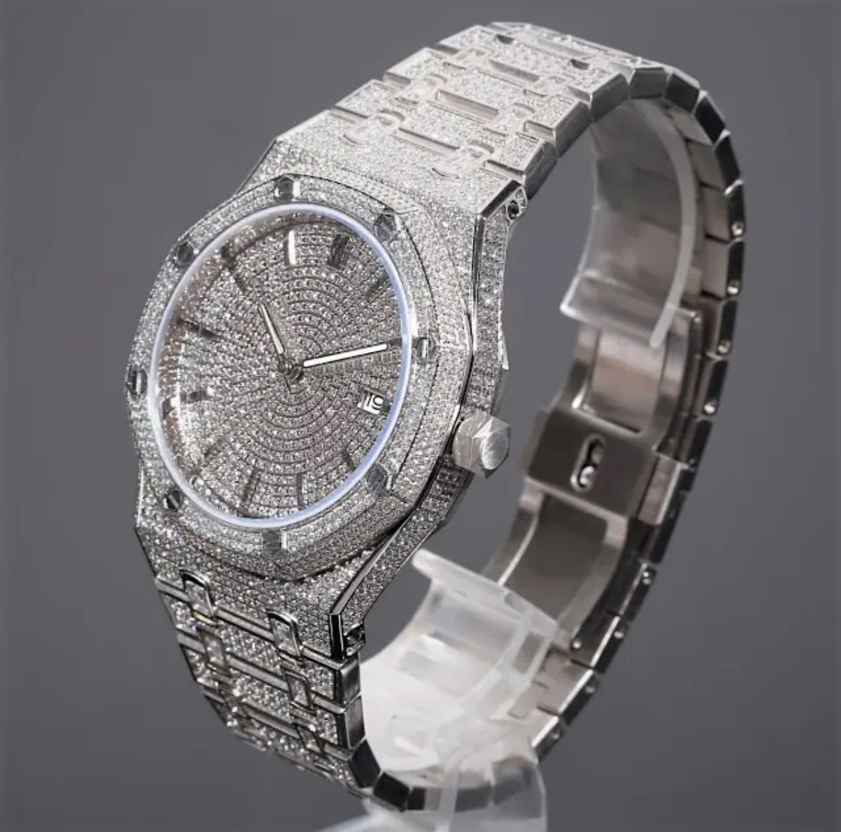 Iced Out Royal Diamond Watch【Moissanite/SILVER】