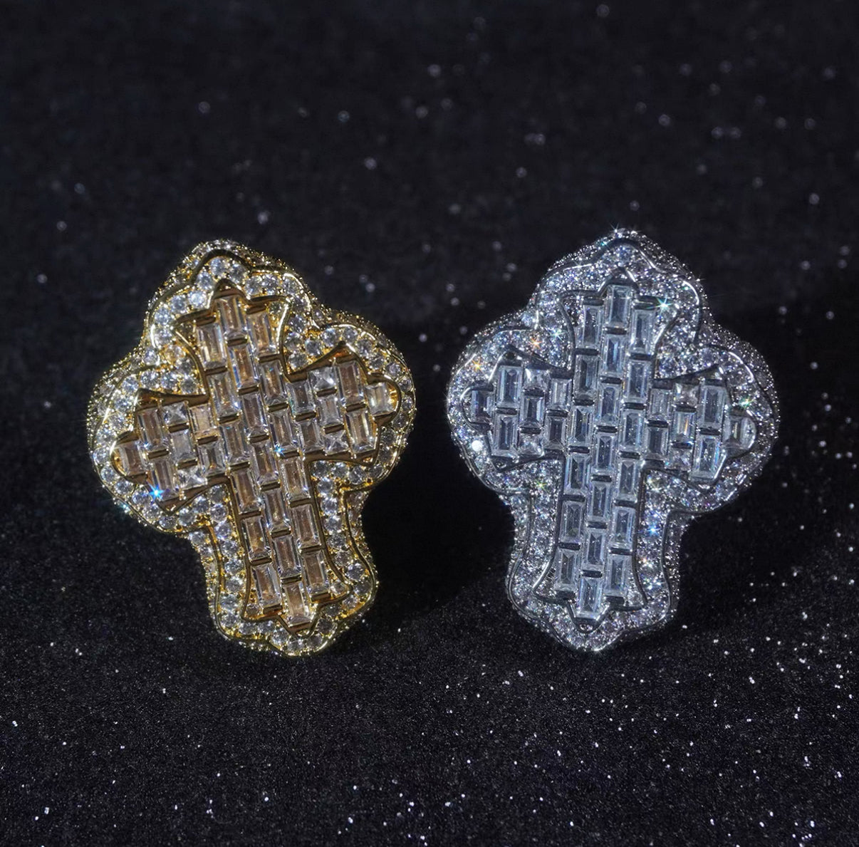 Cross Baguette Ring