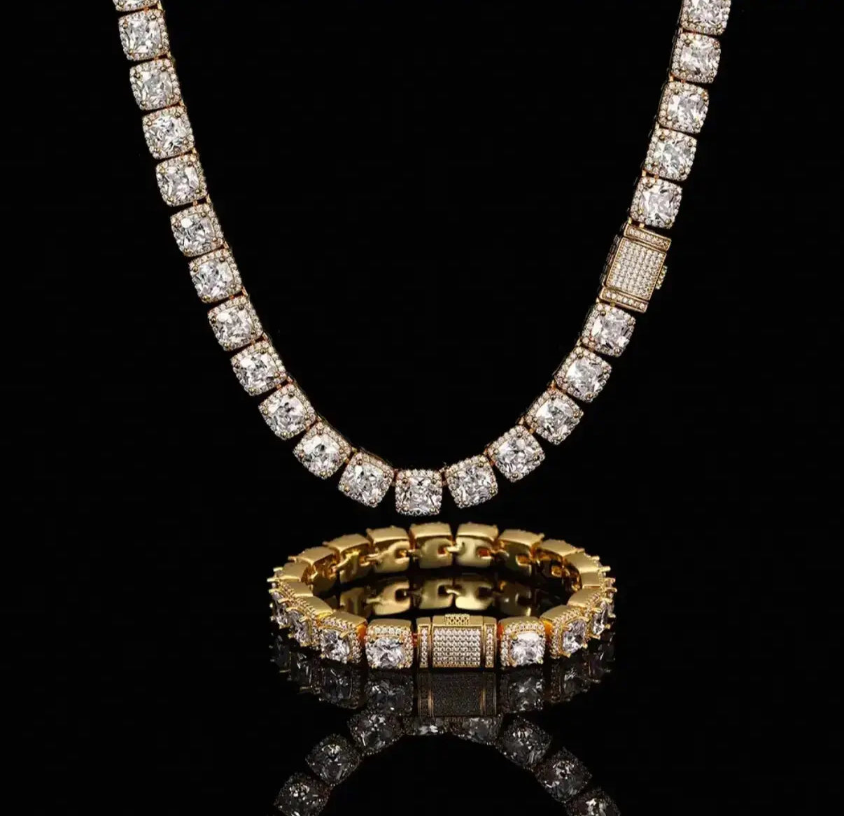 Baguette Iced Out Tennis Necklace【7mm】