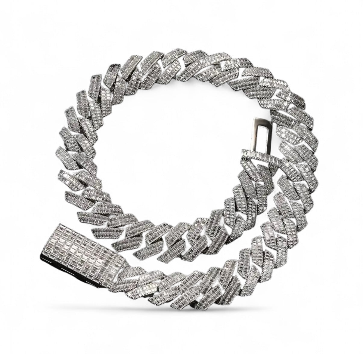 Baguette Miami Chain Necklace【20mm】