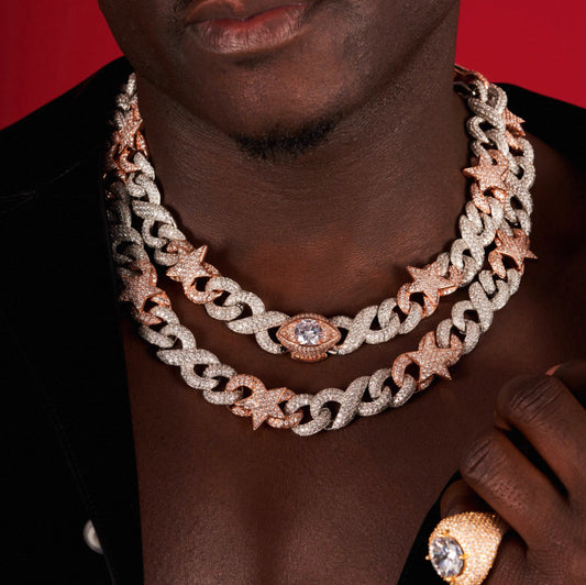 Star Blaze Miami Cuban Chain Necklace【15mm】