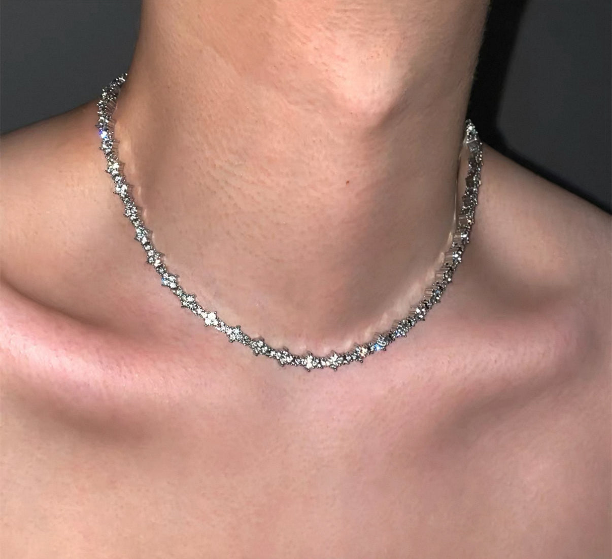 Triple Cut Tennis Necklace