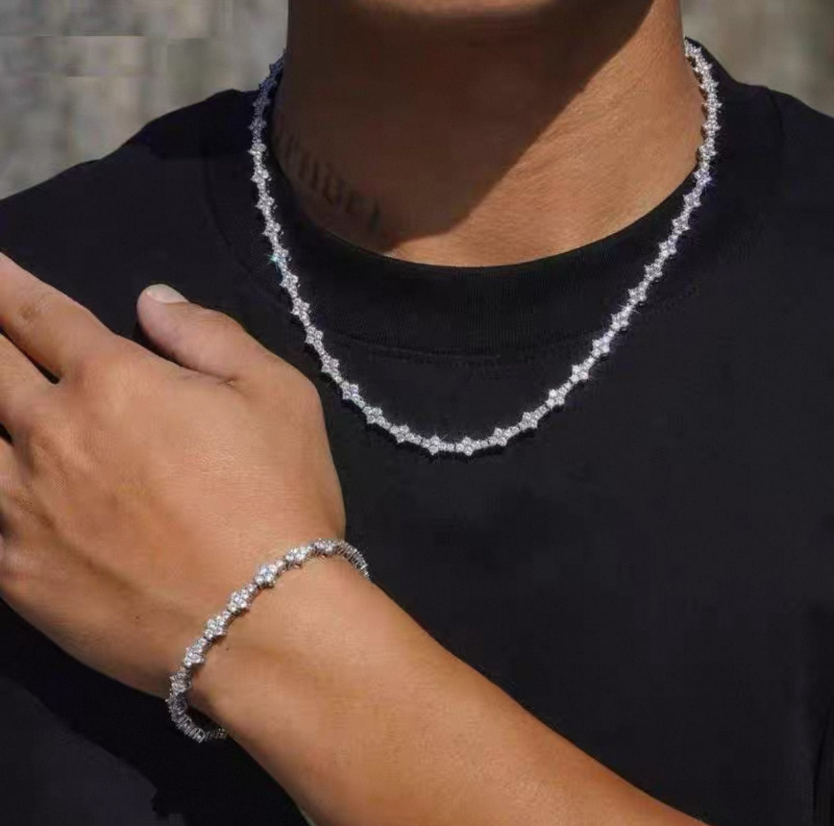 Triple Cut Tennis Necklace