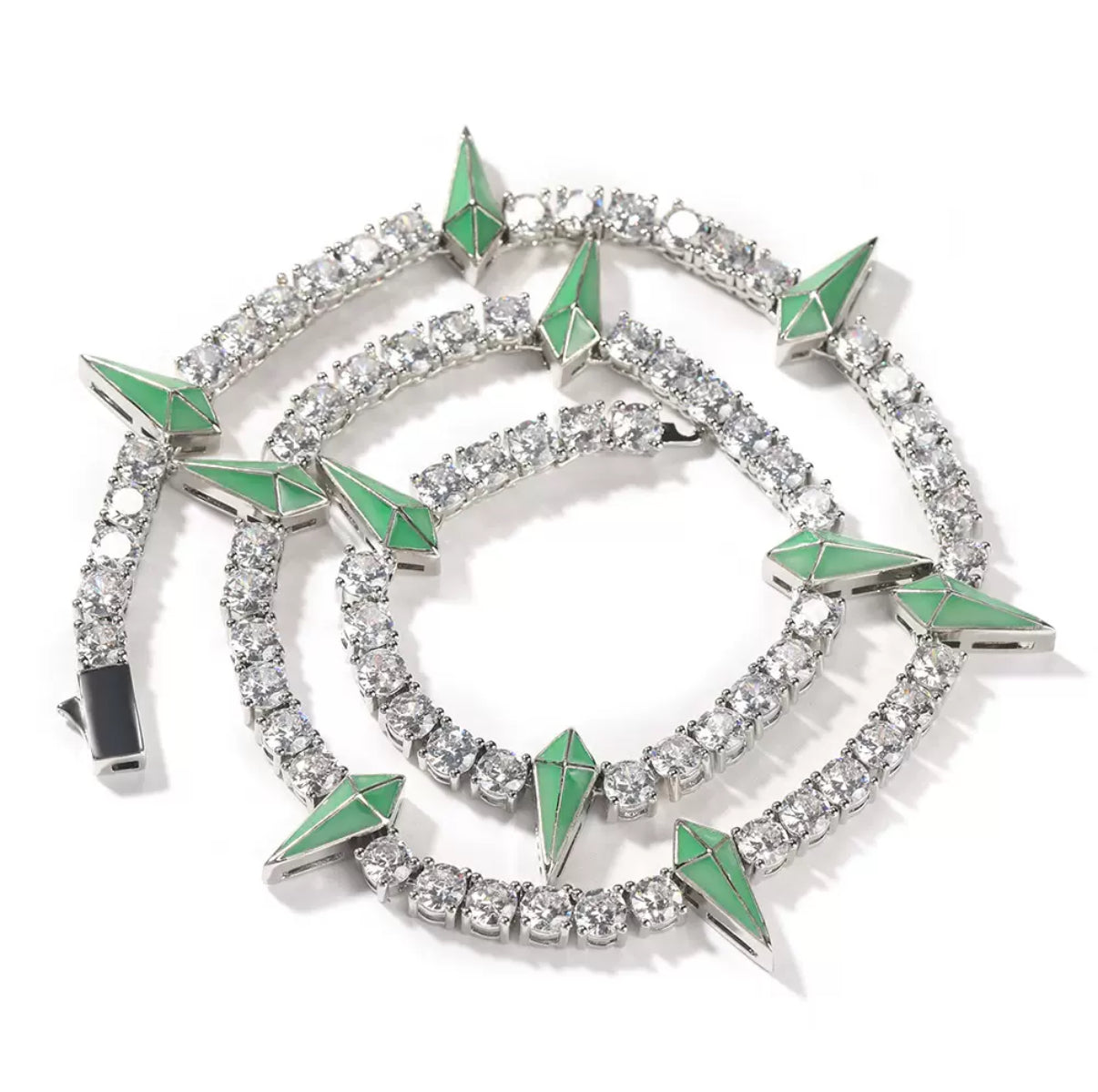 Iced Out Paper Plane Tennis Chain Necklace