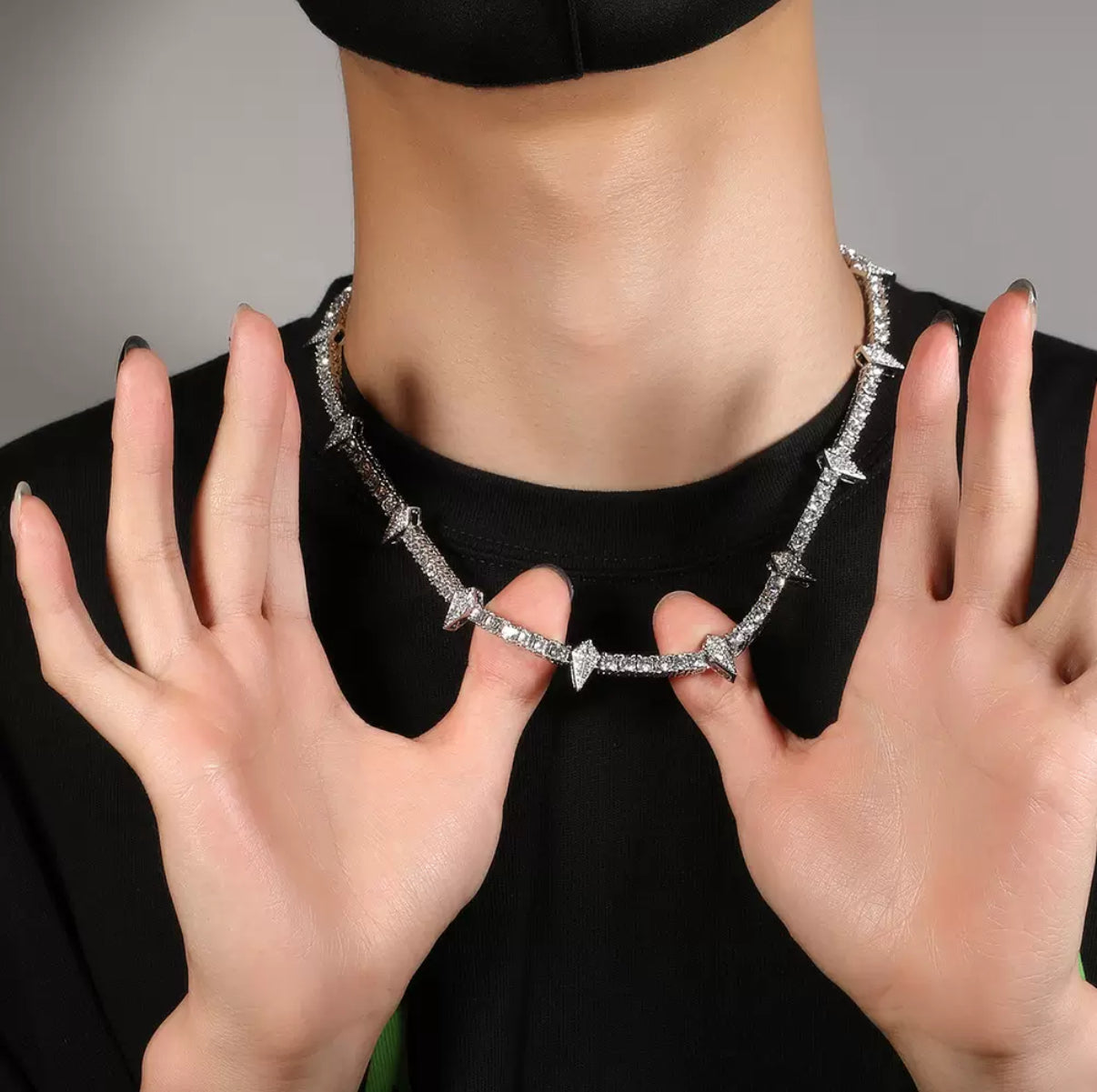 Iced Out Paper Plane Tennis Chain Necklace