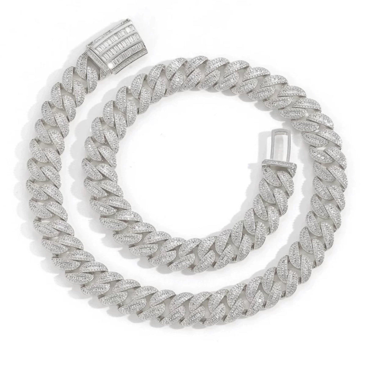 20mm Baguette Miami Chain Necklace