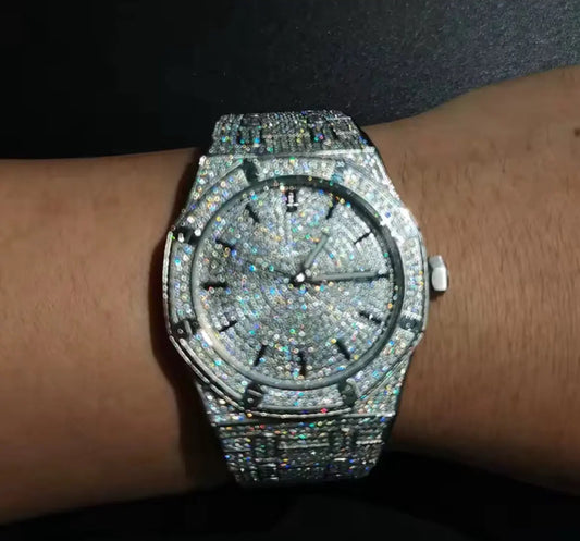 【Six33】Iced Out Royal Diamond Watch【Moissanite/SILVER】