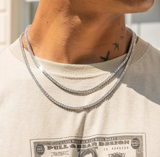 【Six04】Tennis Chain Necklace【Moissanite/3mm】
