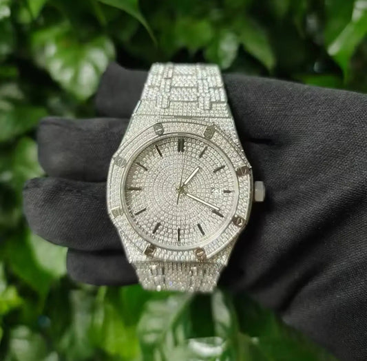 【Six33】Iced Out Royal Diamond Watch【Moissanite/SILVER】